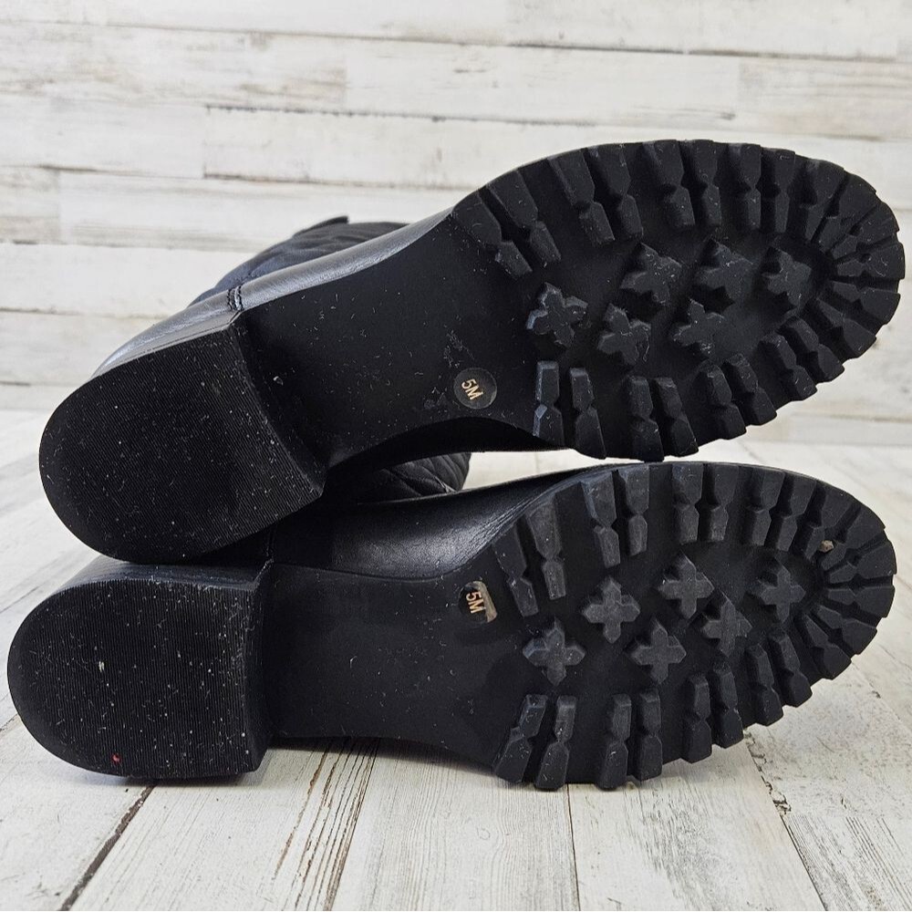 Tory Burch Rowan Solid Black Quilted Logo Tall Ri… - image 8